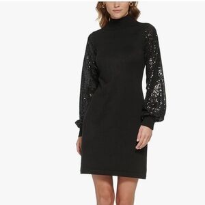 Jessica Howard black sequin sweater dress size small BNWT
